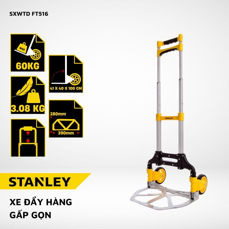 Xe đẩy hàng 2 bánh Stanley FT516