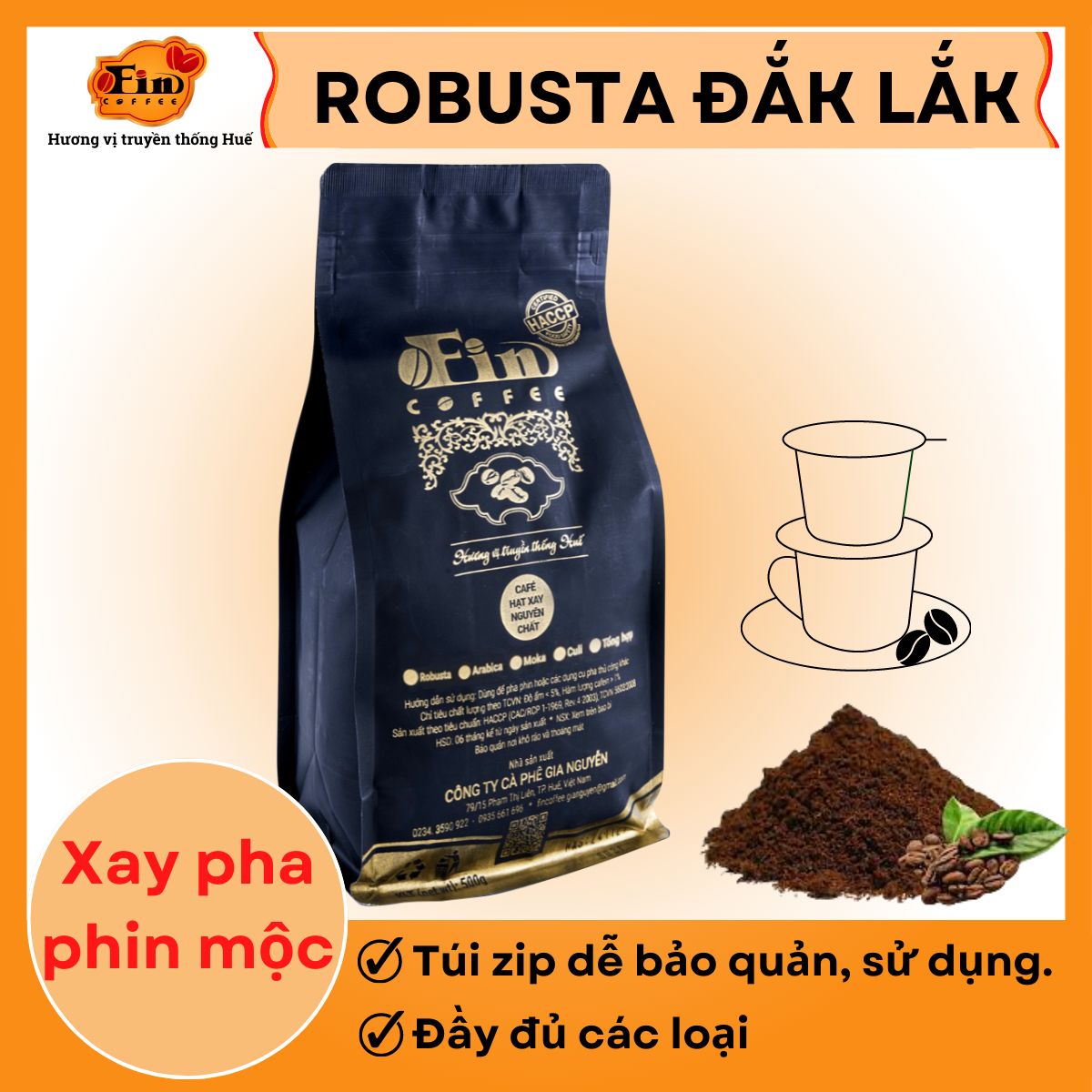 CÀ PHÊ NGUYÊN CHẤT TỔNG HỢP (ROBUSTA+ ARABICA+ MOKA)- RANG MỘC TẨM BƠ