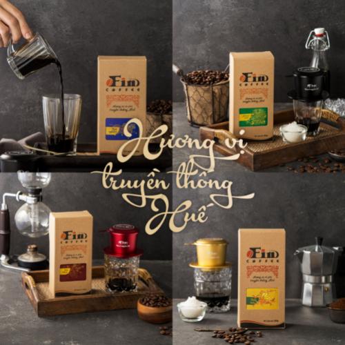 Bộ quà tặng cà phê đặc sản Huế - Tứ Linh và Phin Màu