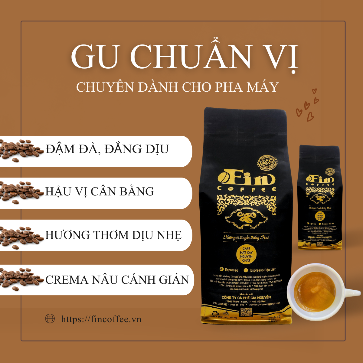 CÀ PHÊ PHA MÁY ESPRESSO GU CHUẨN VỊ ĐẬM ĐÀ, HƯƠNG THƠM, HẬU VỊ CÂN BẰNG.