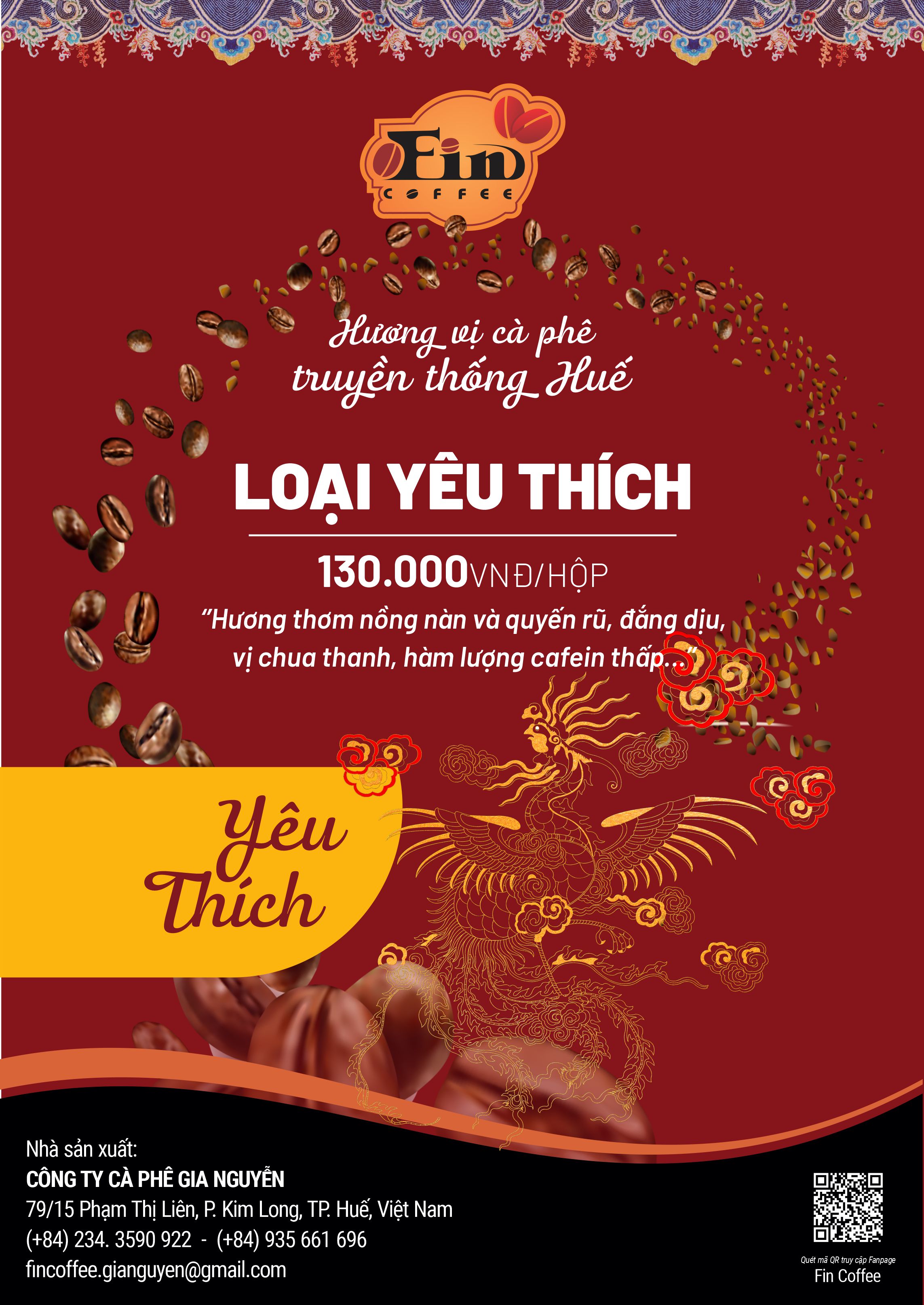 Quà tặng cà phê đặc sản Huế- Tứ Linh Yêu Thích, cà phê pha phin gu rất nhẹ.
