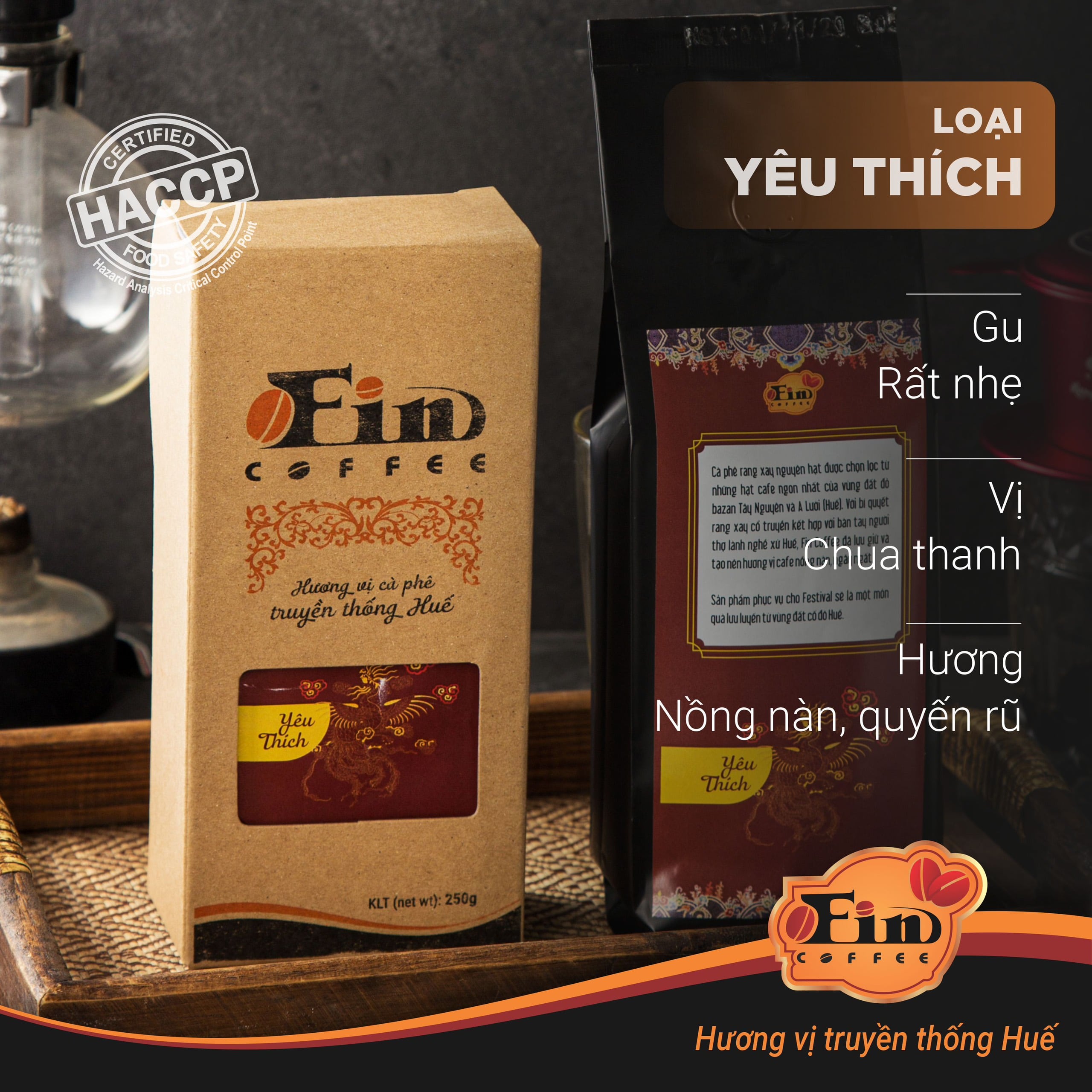 Quà tặng cà phê đặc sản Huế- Tứ Linh Yêu Thích, cà phê pha phin gu rất nhẹ.
