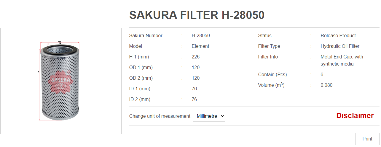 Lọc thủy lực Sakura H-28050