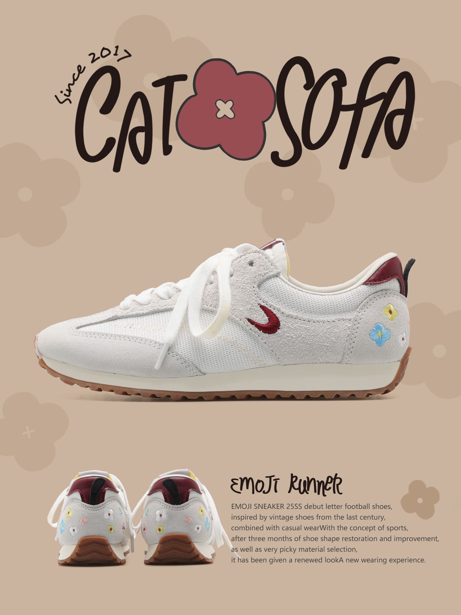 Giày Cat & Sofa Emoji Runner Cherry Red 2025
