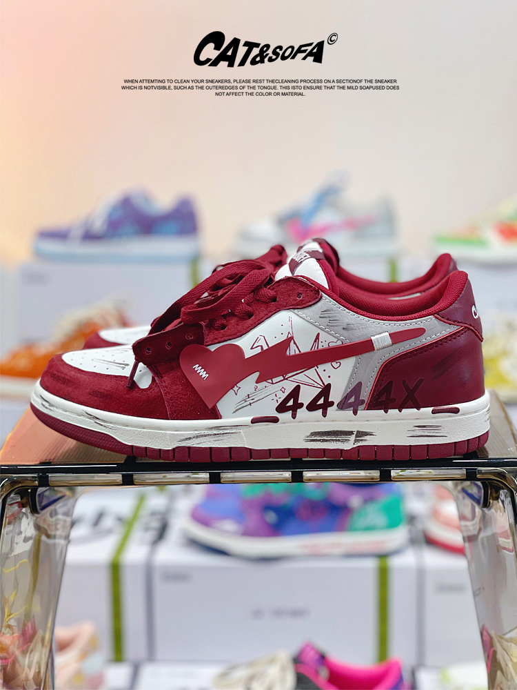 Giày Cat & Sofa Dunk 444 Burgundy