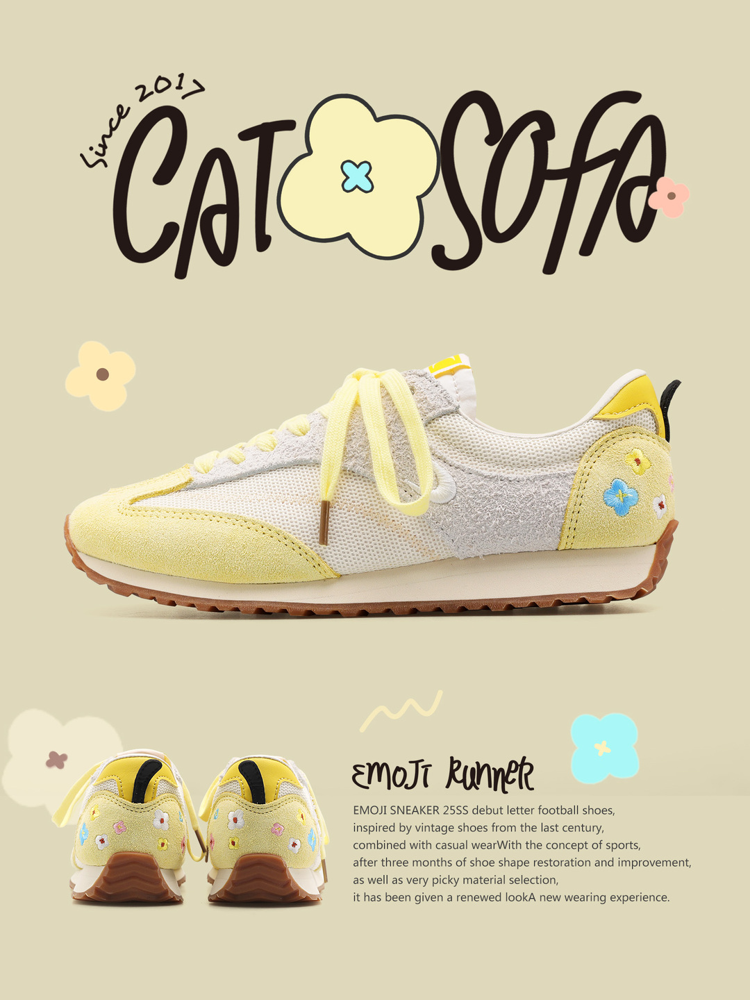 Giày Cat & Sofa Emoji Runner Yellow 2025