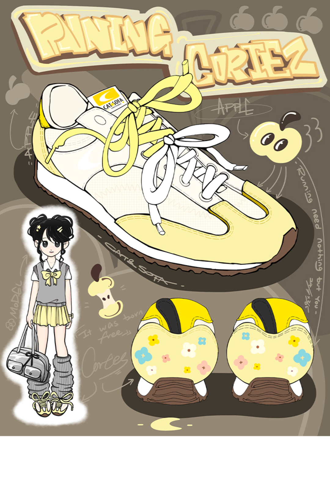 Giày Cat & Sofa Emoji Runner Yellow 2025
