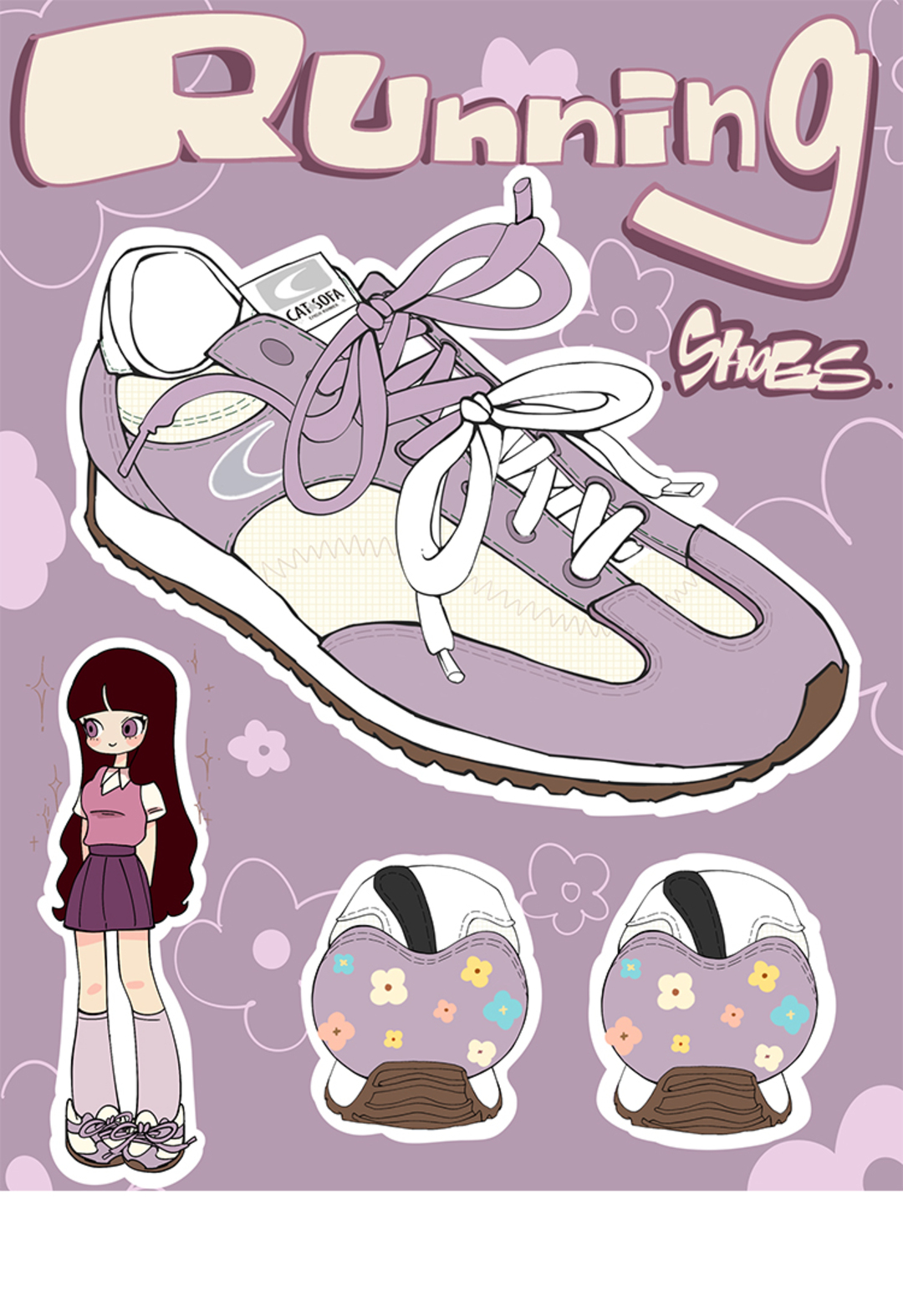 Giày Cat & Sofa Emoji Runner Violet 2025