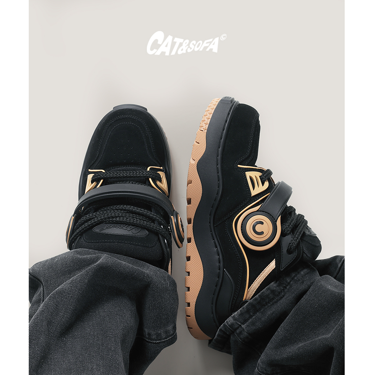 Giày Cat & Sofa Headphone Black Gum