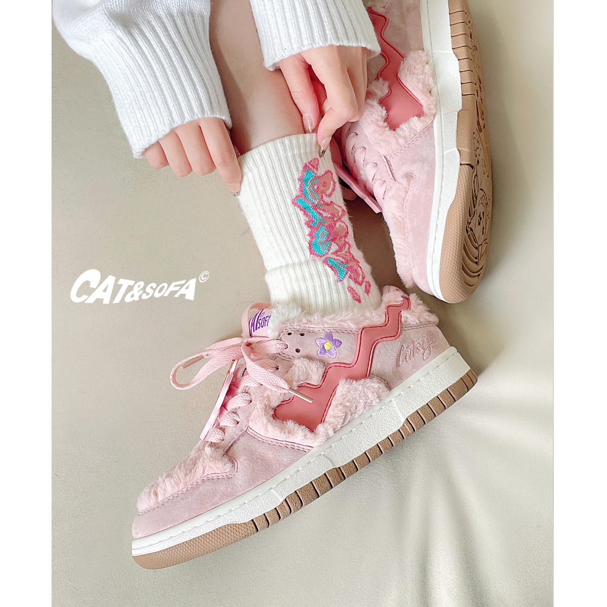 Giày Cat & Sofa Dunk Valentine Pink