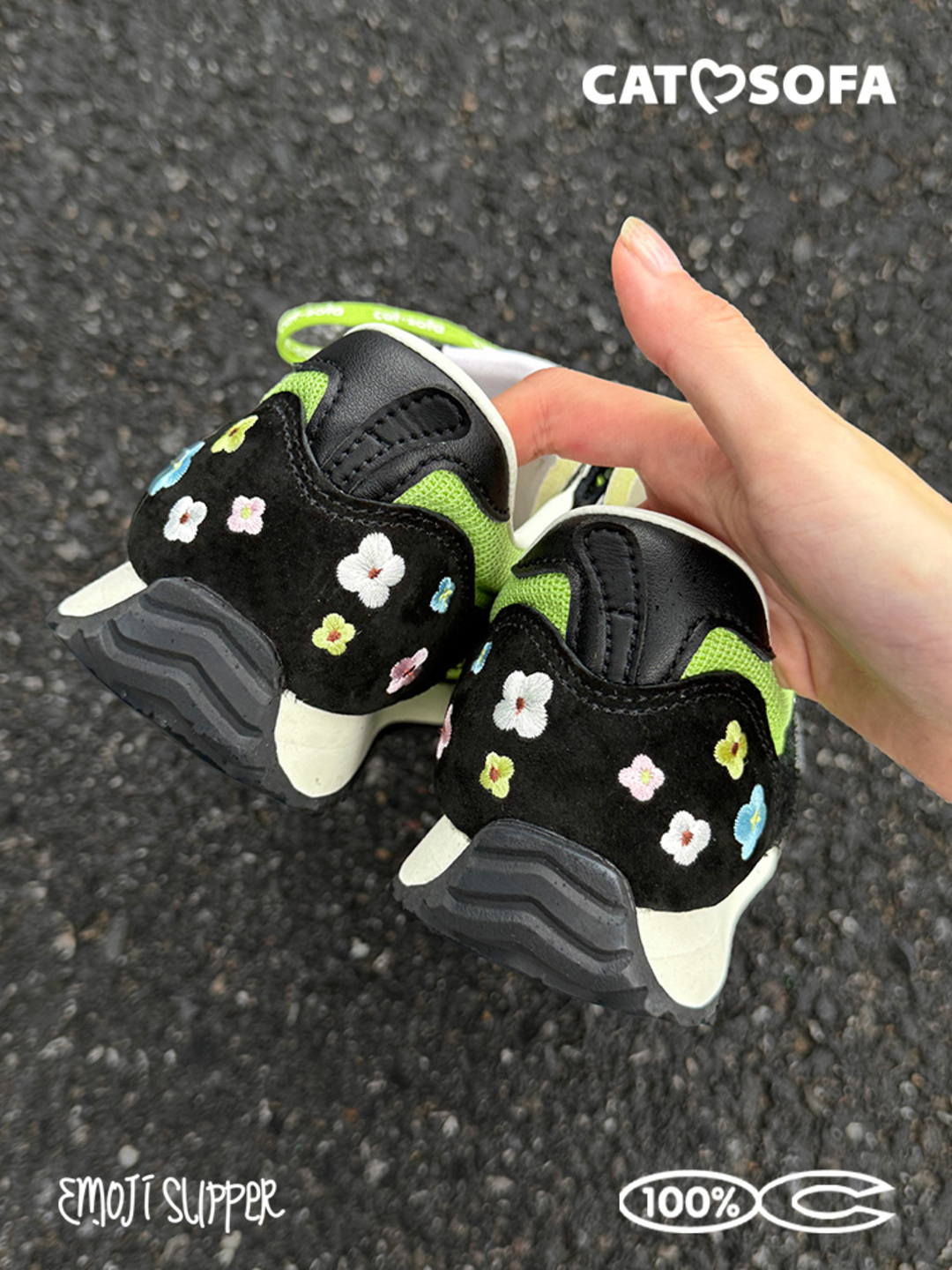 Giày Cat & Sofa Emoji Runner Green Black 2025