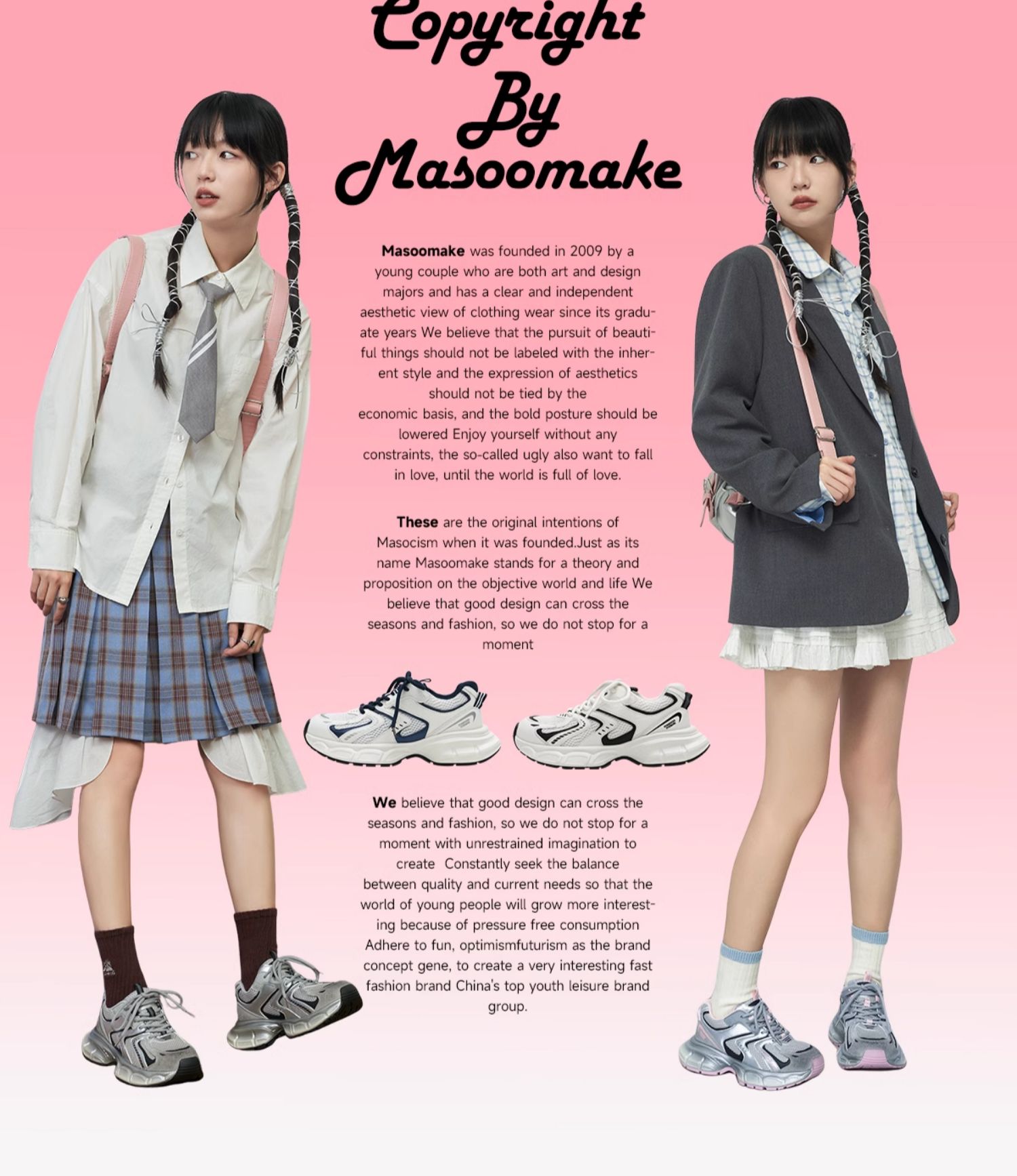 Giày Chunky Sneaker MASOOMAKE 2024 Pink Silver