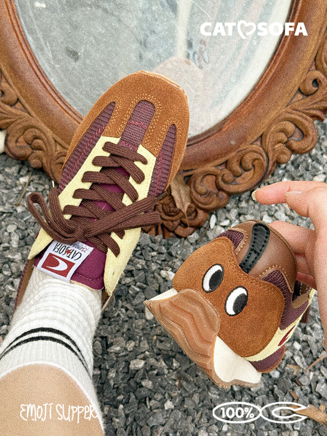 Giày Cat & Sofa Emoji Runner Brown 2025