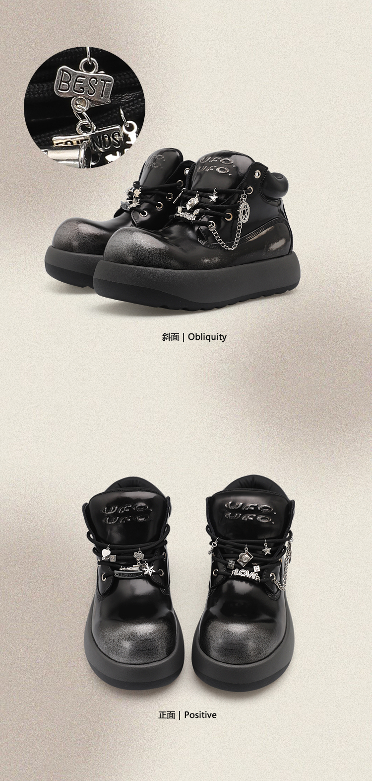 Giày Cat & Sofa UFO Boots All Black Silver