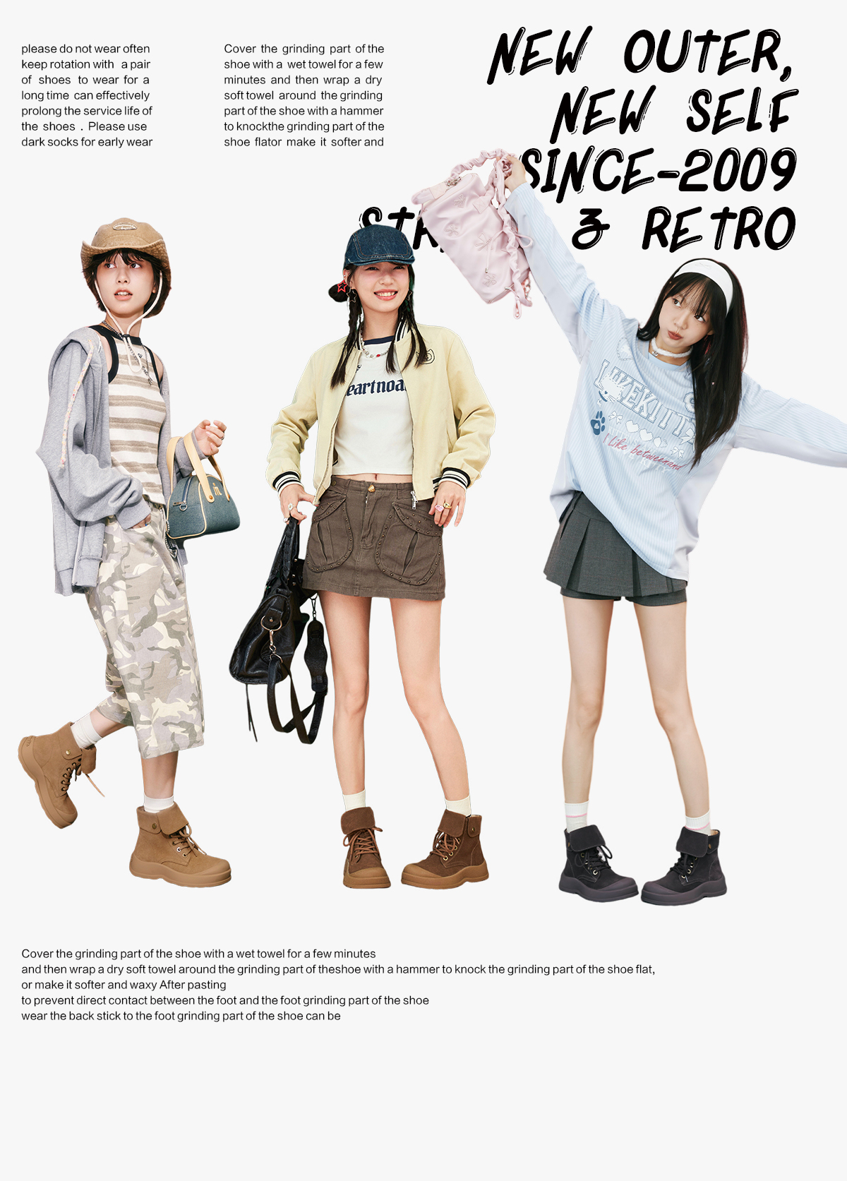 Giày MASOOMAKE Leather Big Head Boots Khaki