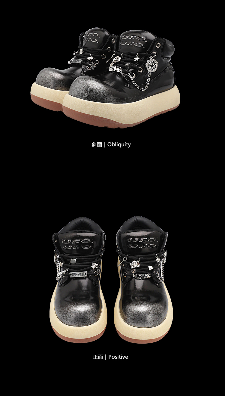 Giày Cat & Sofa UFO Boots Black Gum Silver