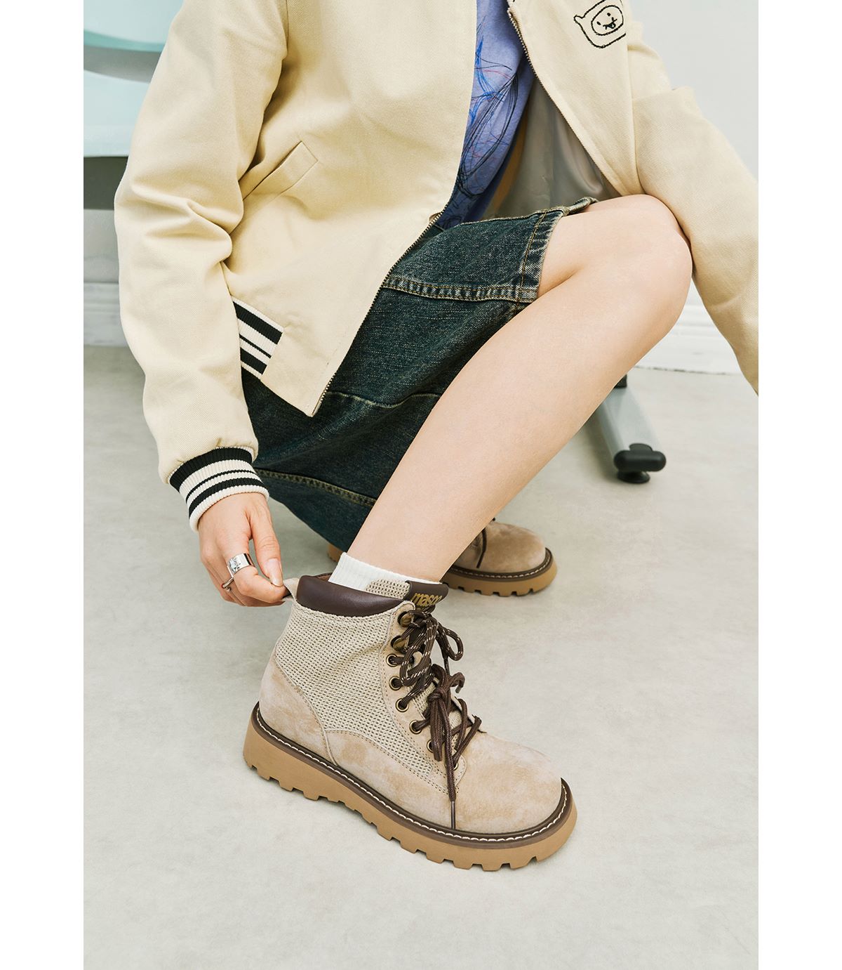 Giày MASOOMAKE Classic Martin Boots Oatmeal