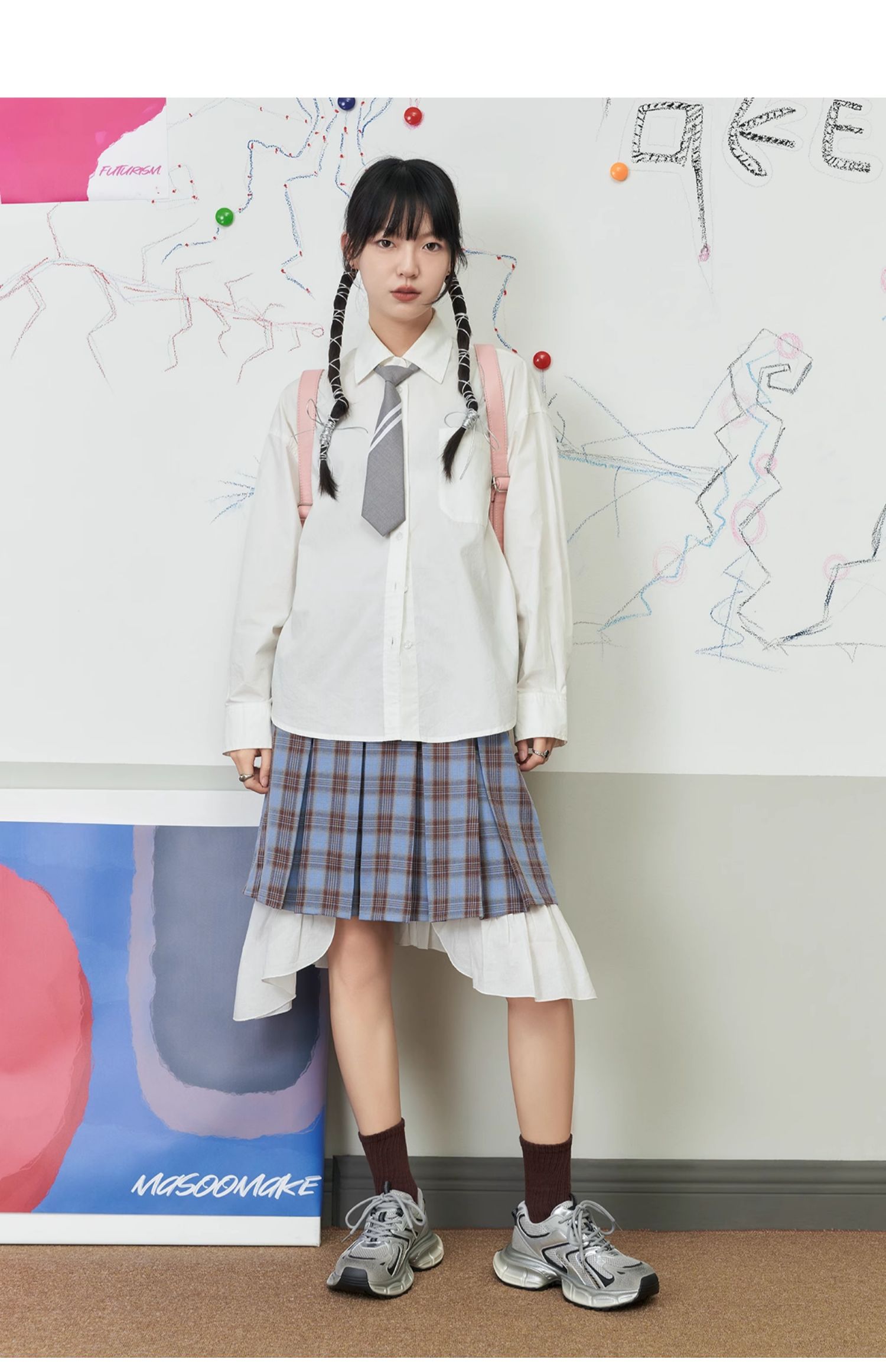 Giày Chunky Sneaker MASOOMAKE 2024 Pink Silver