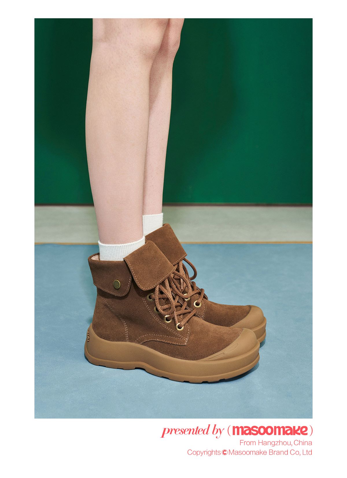 Giày MASOOMAKE Leather Big Head Boots Brown