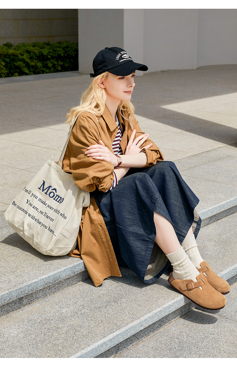 Dép Devo Life Boston Clogs Suede Leather