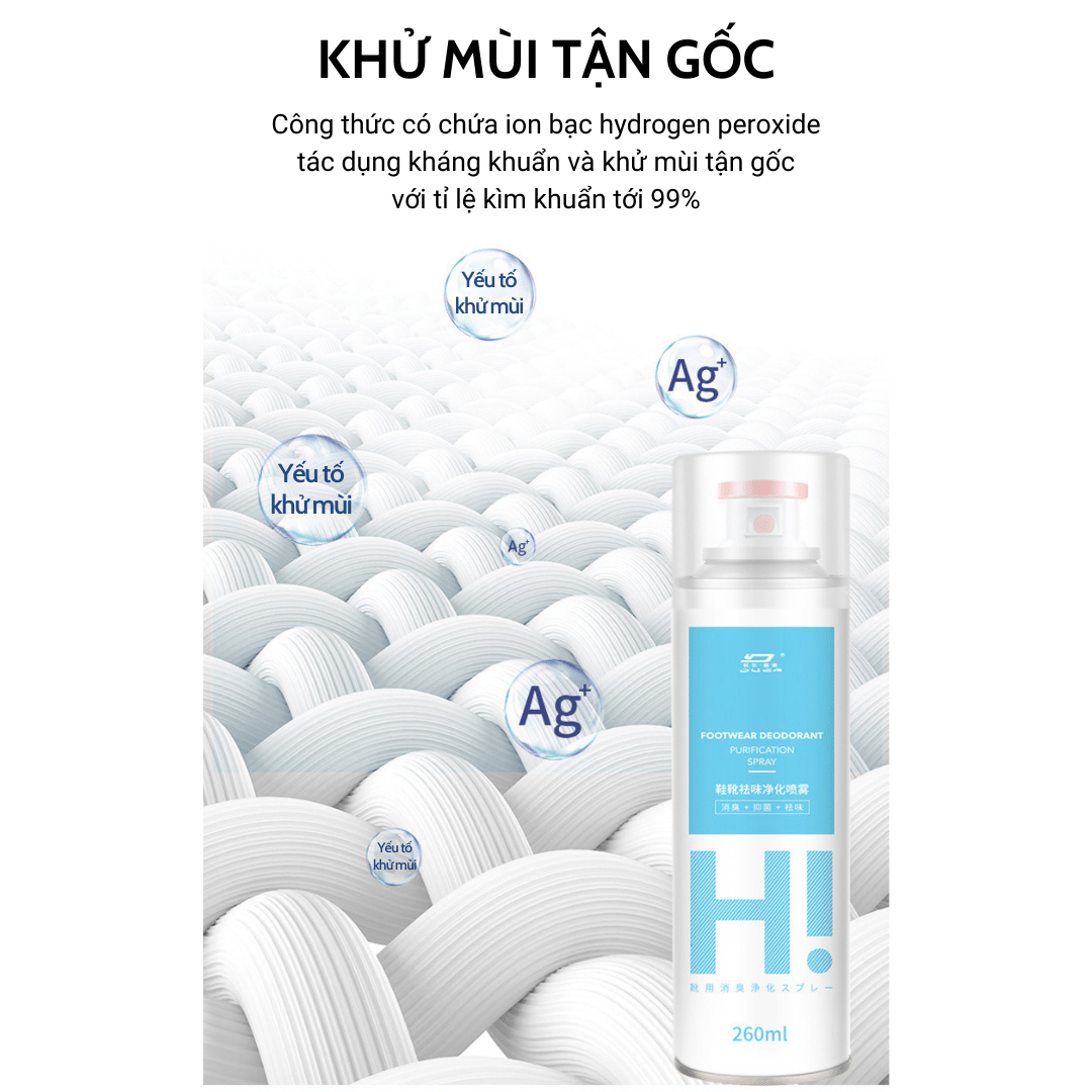 Chai Xịt Nano Bạc Khử Mùi Giày Thể Thao