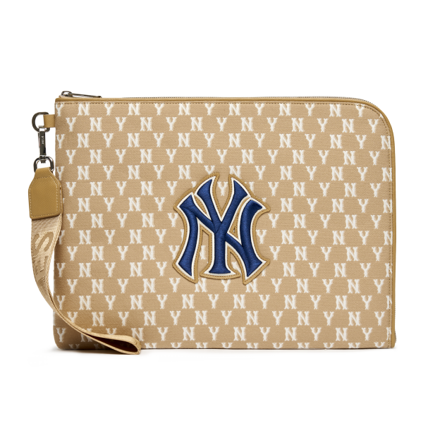 Túi MLB Classic Monogram Jacquard Digital Device Pouch M New York Yankees Beige