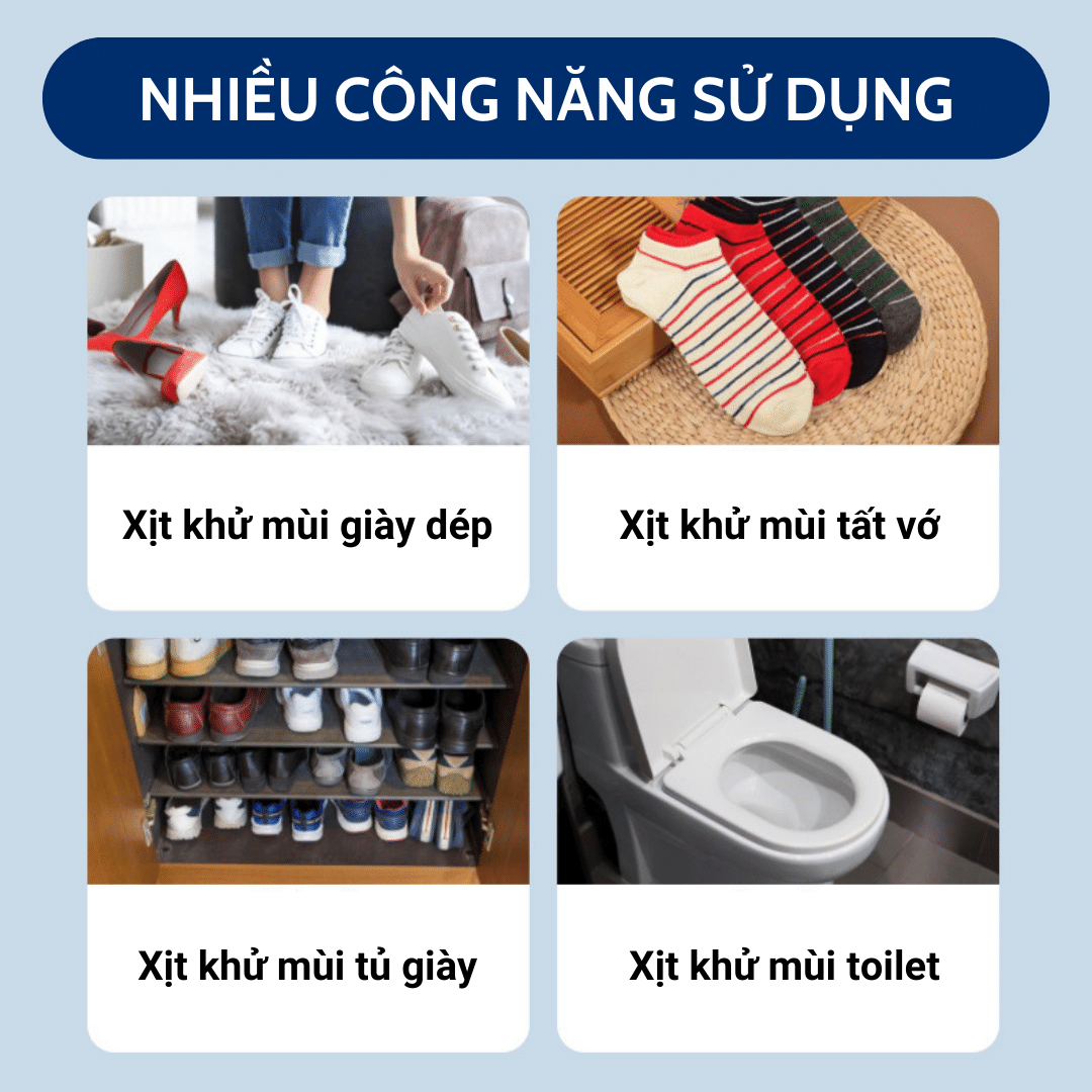 Chai Xịt Nano Bạc Khử Mùi Giày Thể Thao