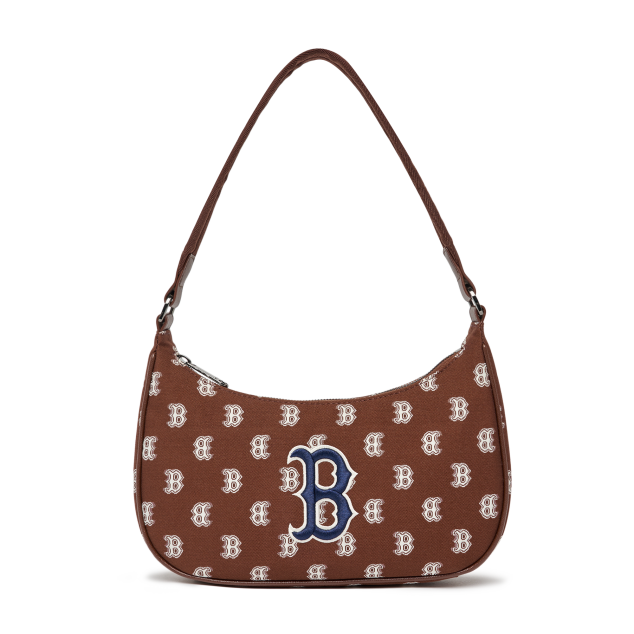 Túi MLB Classic Monogram Jacquard Hobo Bag Boston Red Sox Brown