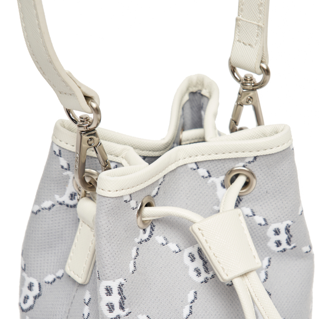 Túi MLB Diamond Monogram Jacquard Mini Bucket Bag Boston Red Sox Grey