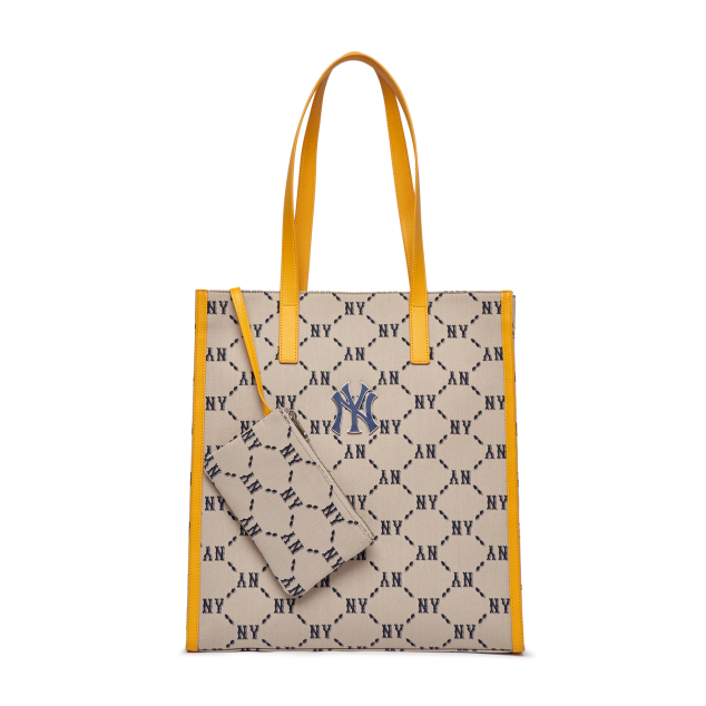 Túi MLB Diamond Monogram Jacquard Tote Bag New York Yankees Beige