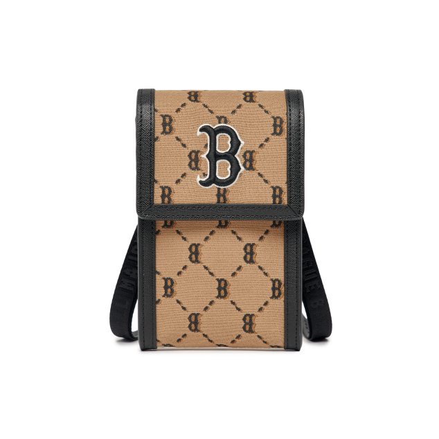 [KIDS] Túi MLB Diamond Monogram Jacquard Mobile Phone Bag Boston Red Sox Beige