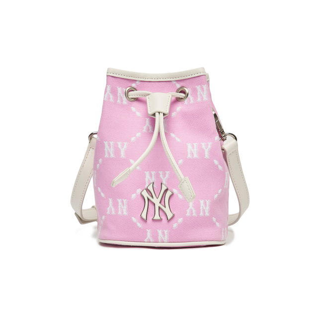 Túi MLB Diamond Monogram Jacquard Mini Bucket Bag New York Yankees Pink