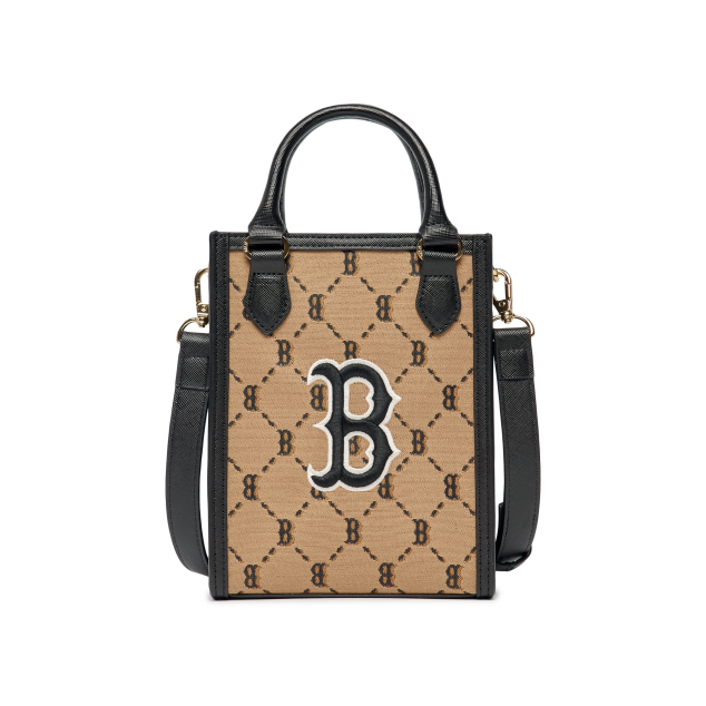 [KIDS] Túi MLB Diamond Monogram Jacquard Mini Tote Bag New York Yankees Beige