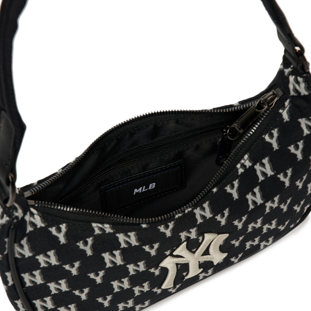 Túi MLB Classic Monogram Jacquard Hobo Bag New York Yankees Black