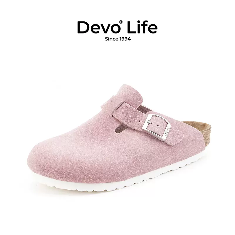 Dép Devo Life Boston Clogs Suede Leather