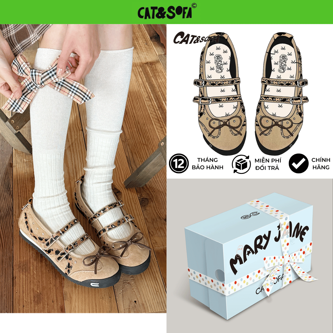 Giày Cat & Sofa Mary Jane Kaki