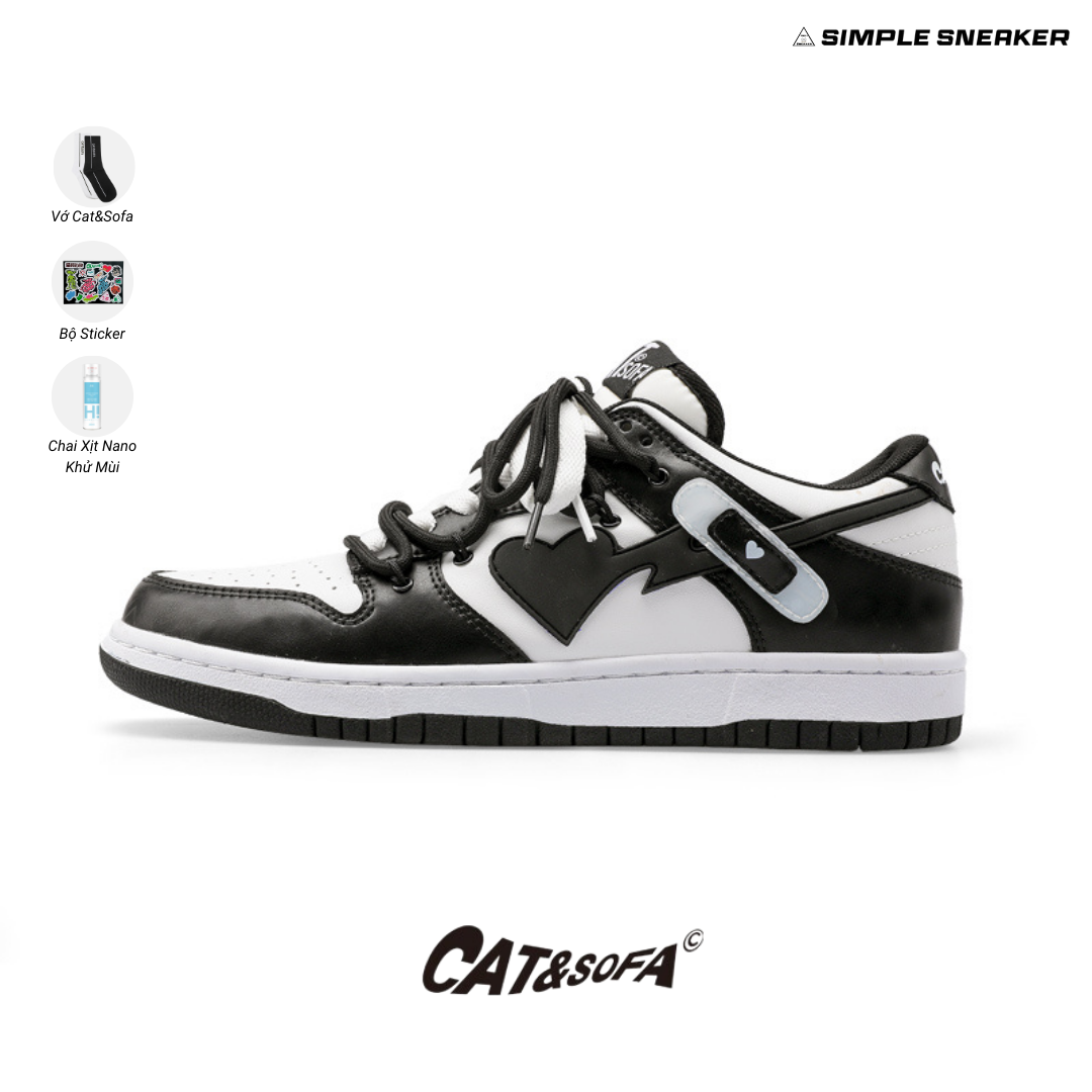 Giày Cat & Sofa Dunk Panda White Black