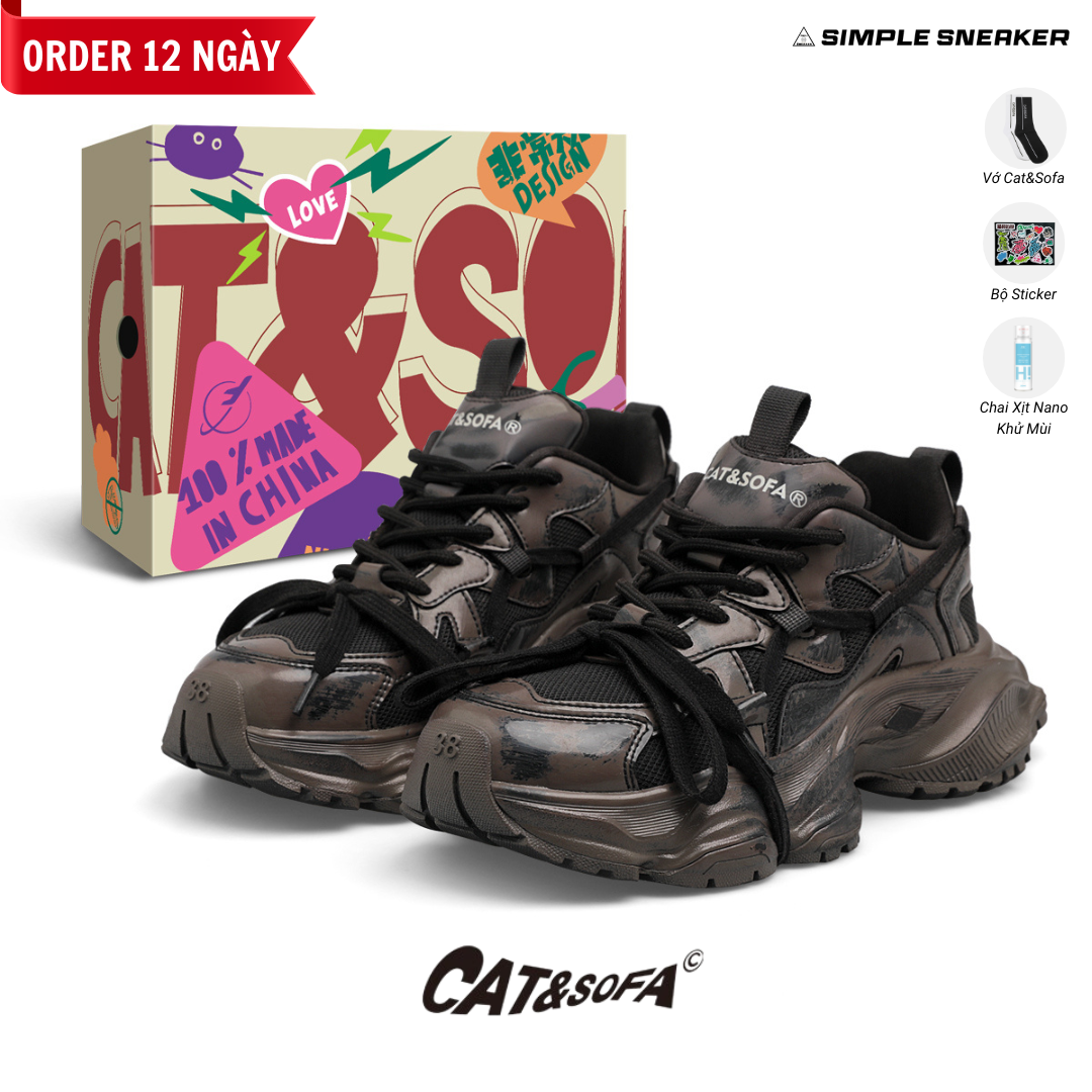 Giày Cat & Sofa Retro Platform Brown