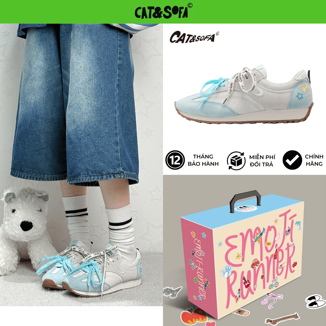 Giày Cat & Sofa Emoji Runner Light Blue 2025
