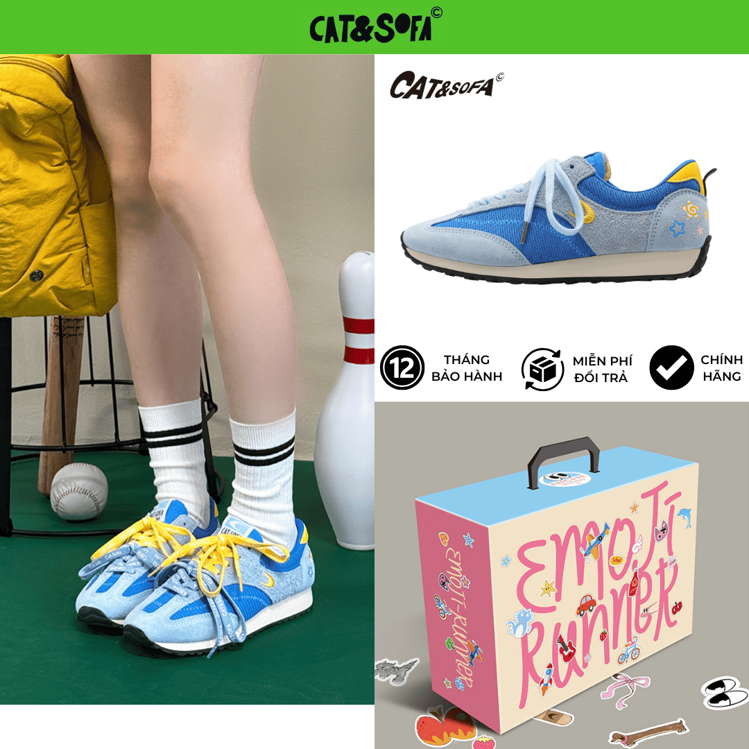 Giày Cat & Sofa Emoji Runner Blue 2025
