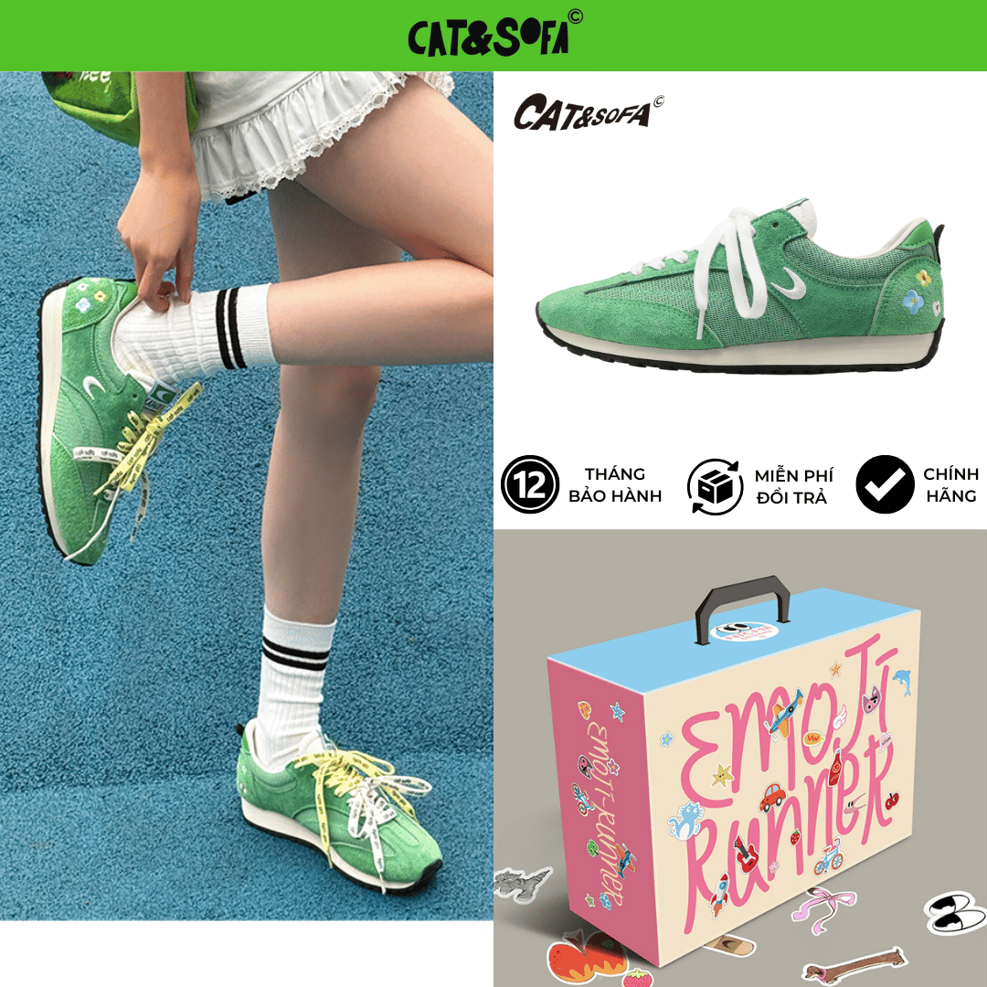 Giày Cat & Sofa Emoji Runner Green 2025