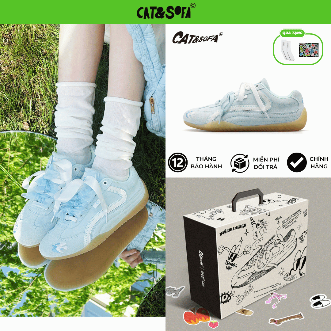 Giày Cat & Sofa Emoji Bồ Câu Xanh