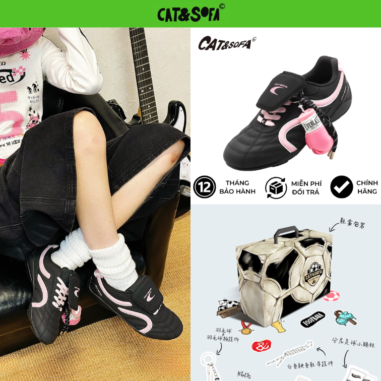 Giày Cat & Sofa Football Black Pink