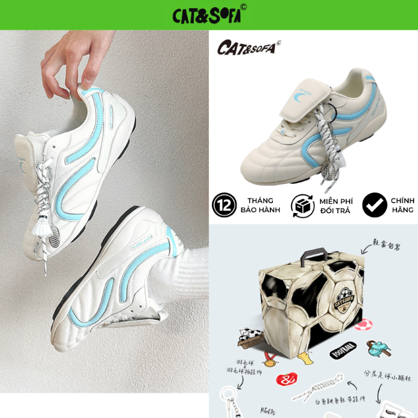 Giày Cat & Sofa Football White Pastel Blue