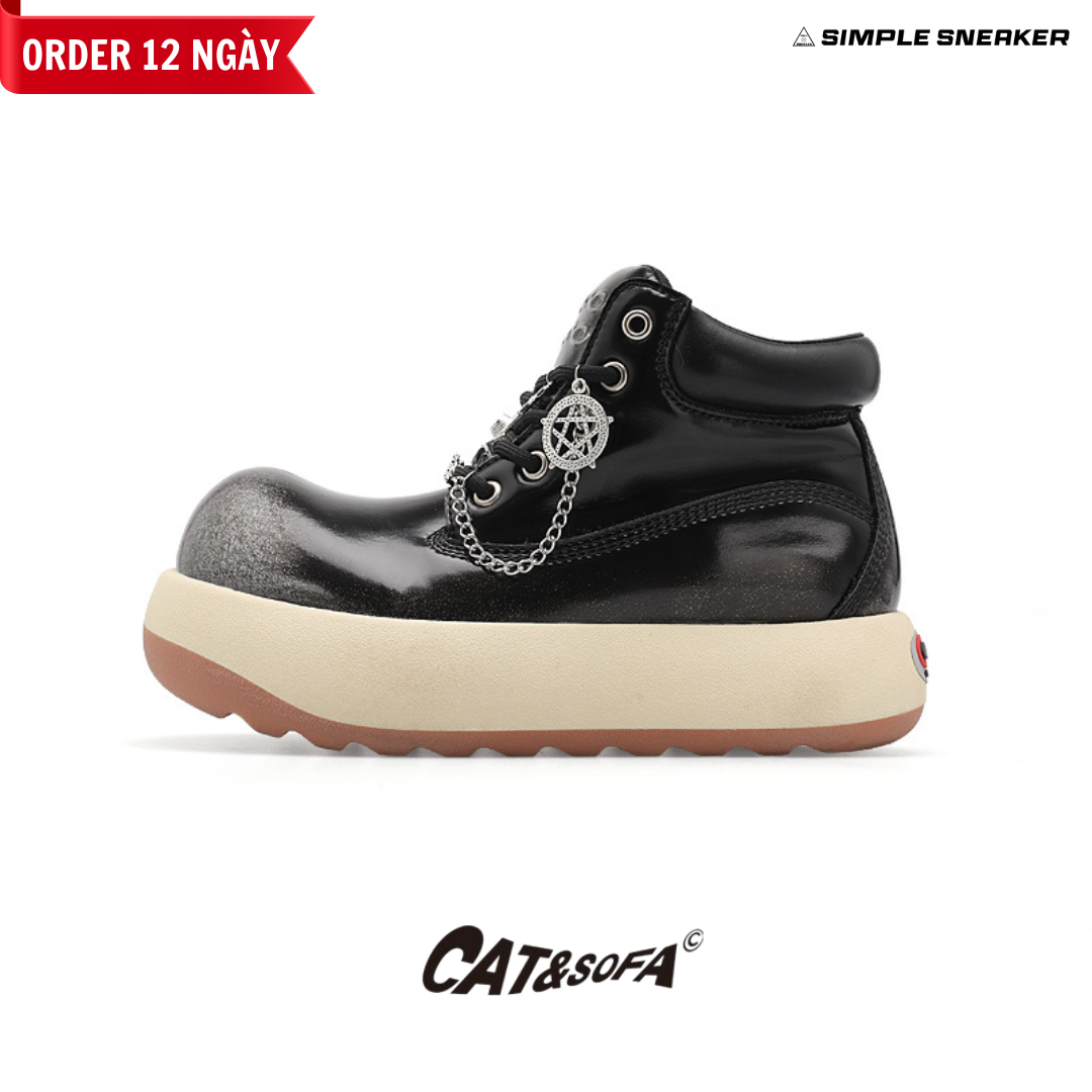 Giày Cat & Sofa UFO Boots Black Gum Silver