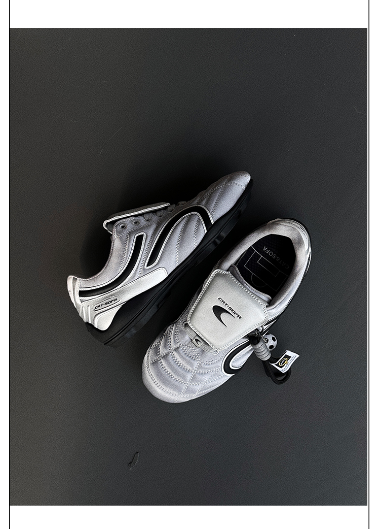 Giày Cat & Sofa Football Silver Black