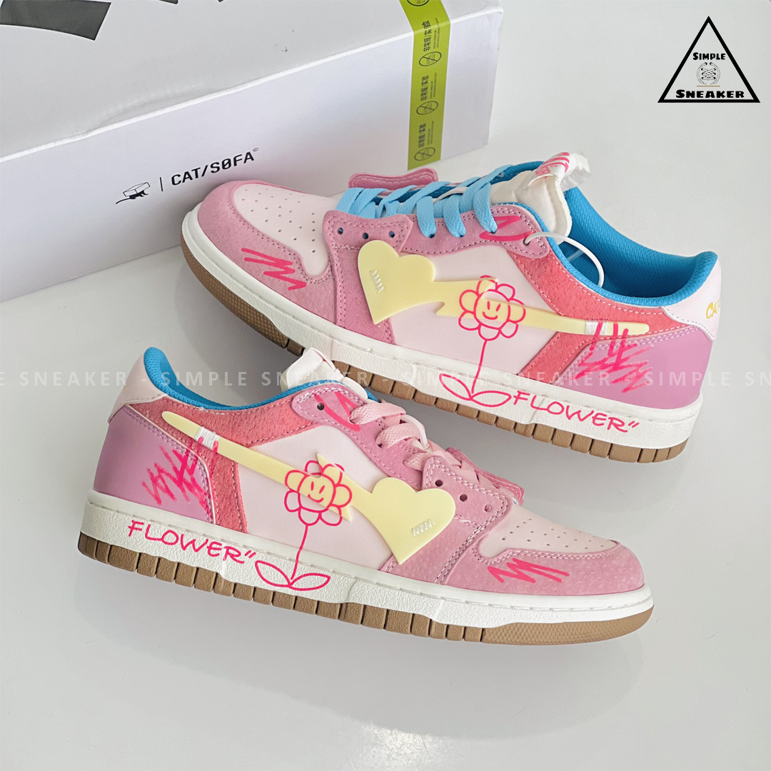 Giày Cat & Sofa Dunk Flower Pink