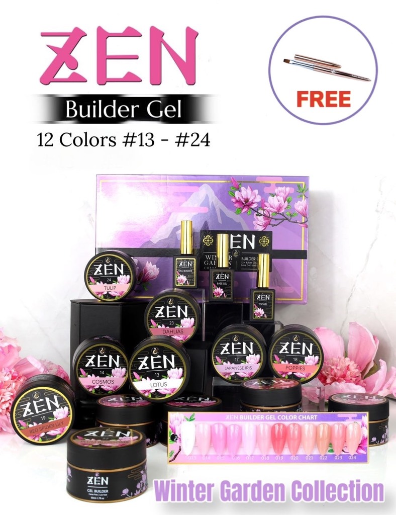 ZEN Builder Gel Winter Garden Collection 1324 Kit 12 Colors FREE