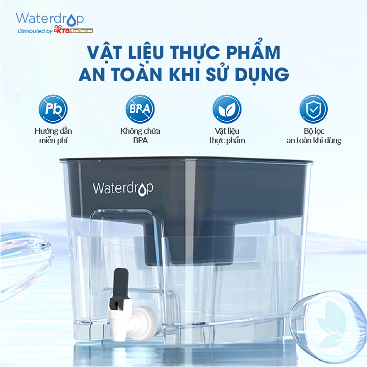 Bình lọc nước kiềm Alkaline Waterdrop 9L - WD-WFD-22L-A