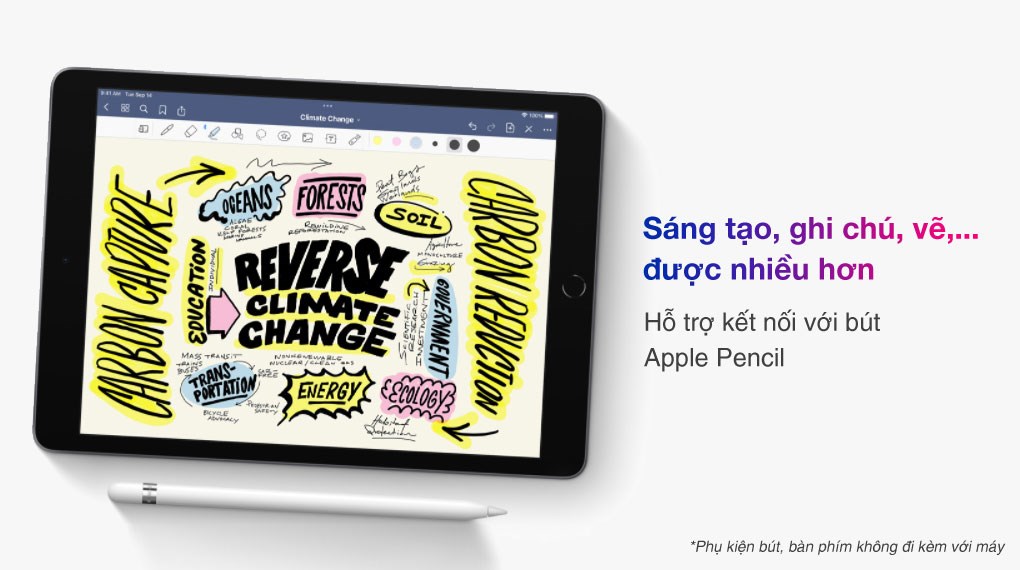 Máy tính bảng iPad 9 WiFi 64GB ( Bạc , Xám )